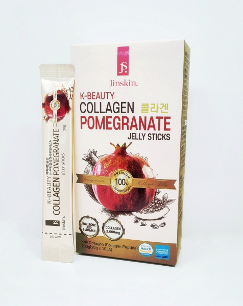 2 Коллагеновое желе гранат в стиках, 20г 10шт Jinskin